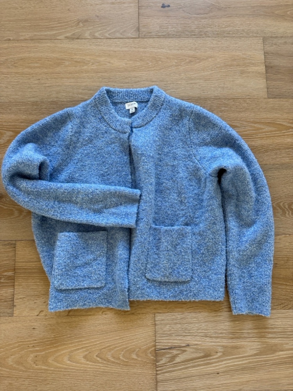 J Crew Like New Soft Bouclé Open Cardigan Sweater - Light Blue